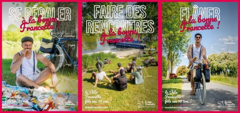 3 affiches des 10 ans de La Vélo Francette