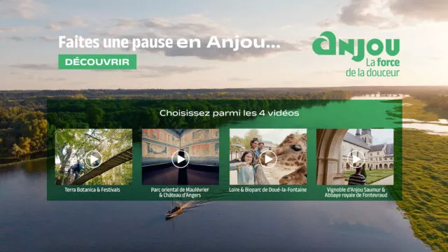 Photos du dispositif medias de la campagne de communication nationale Anjou tourisme